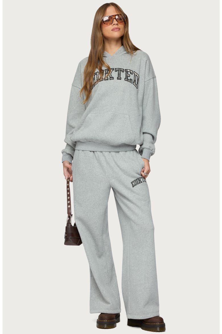Camo Crush Logo Wide Leg Sweatpants, Alternate, color, DARK-GRAY-MELANGE