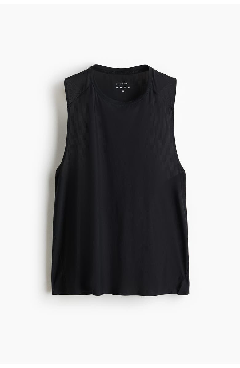 H&M Sports Vest Top With Drymove, Main, color, Black