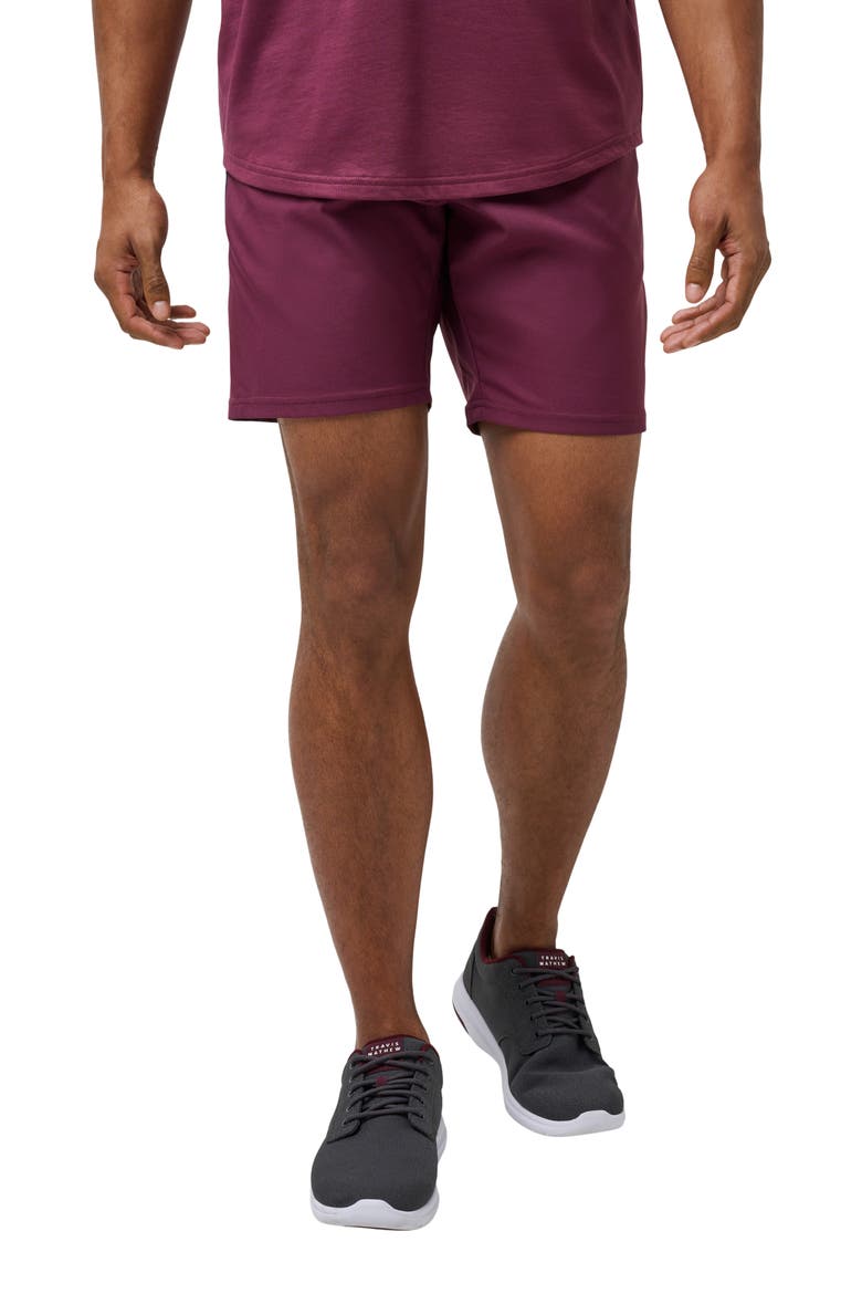 Sport Mode Twill Shorts, Main, color, MAUVE WINE