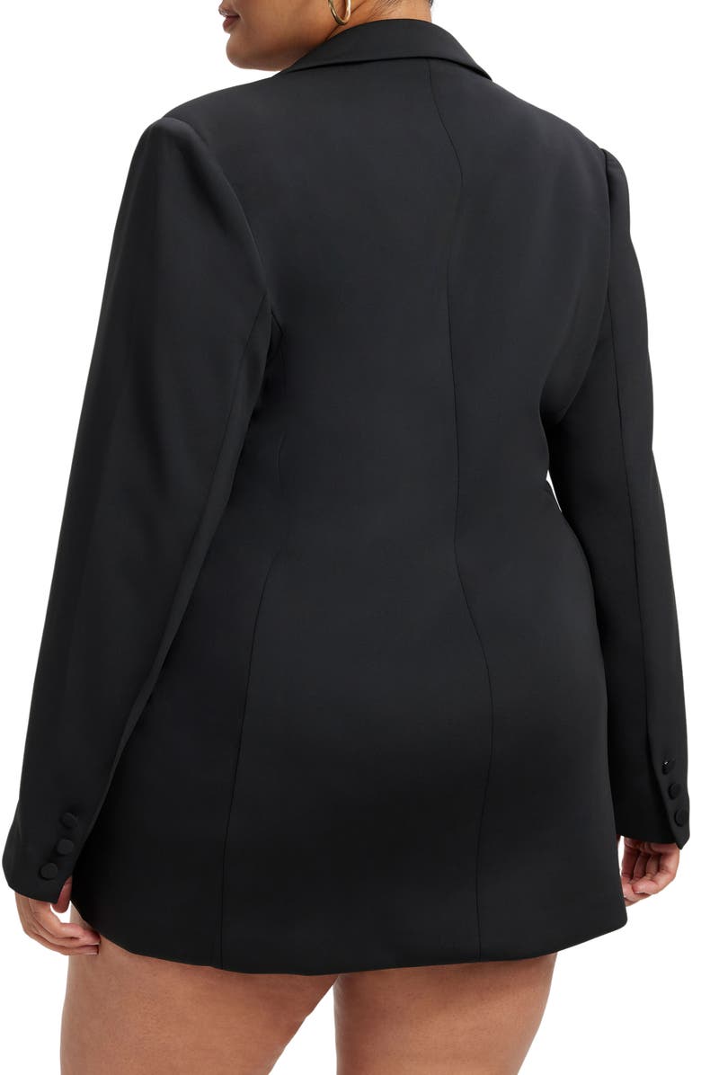 Good American Executive Scuba Knit Blazer Dress, Alternate, color, Black001