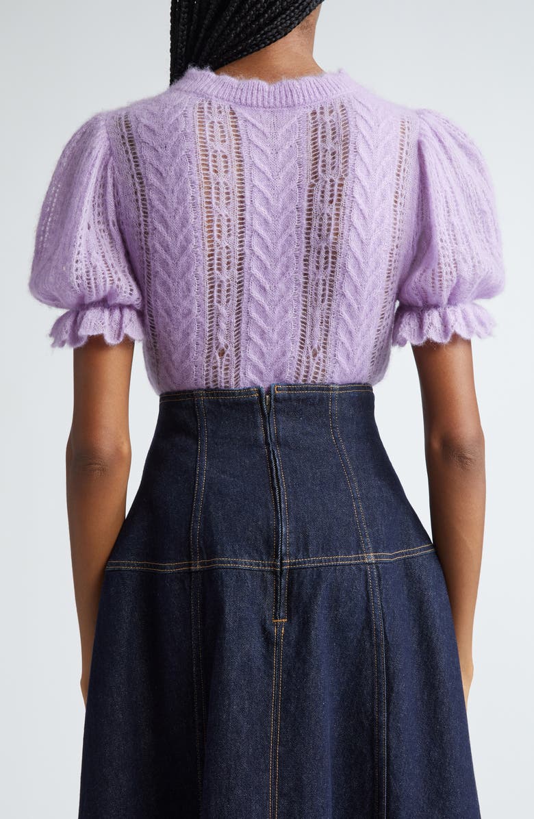 Ulla Johnson Mavis Mixed Stitch Alpaca Blend Sweater, Alternate, color, Lavender