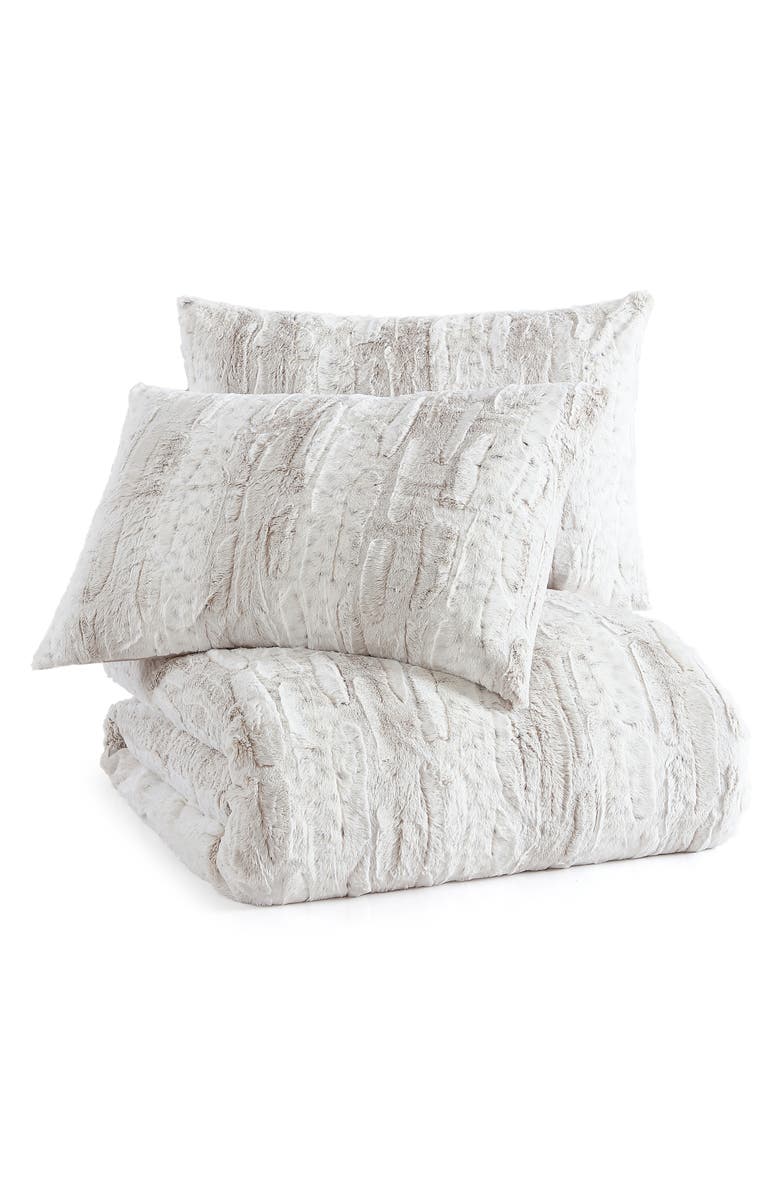 Peri Home Snow Leopard Faux Fur Comforter & Shams Set, Main, color, Ivory