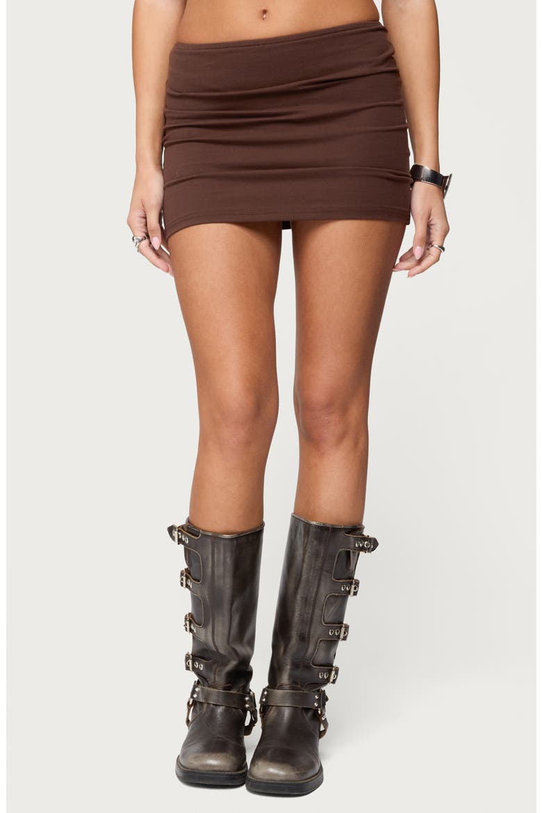Aisha Low Rise Miniskirt, Main, color, BROWN