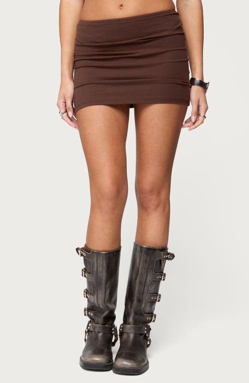 Edikted Aisha Low Rise Miniskirt In Brown