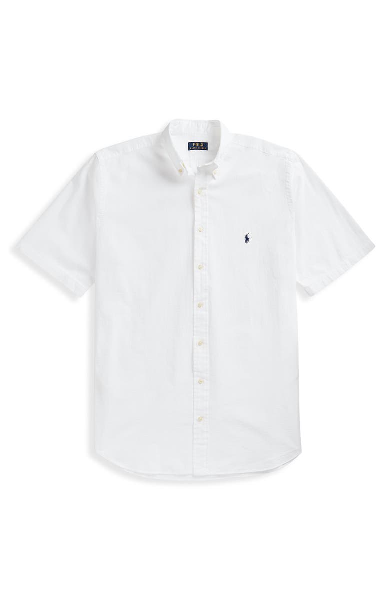 Polo Ralph Lauren Big & Tall Solid Seersucker Sport Shirt, Alternate, color, White