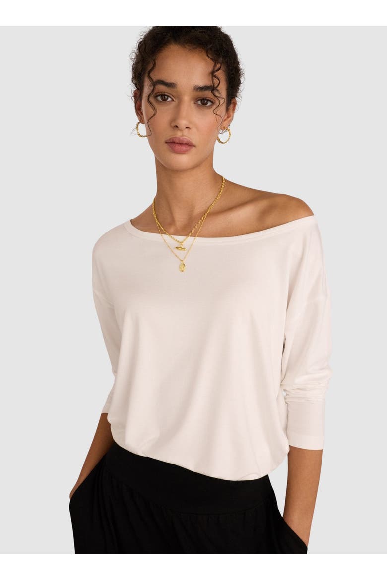 Lizzie Relaxed Off The Shoulder Top, Main, color, Pure White