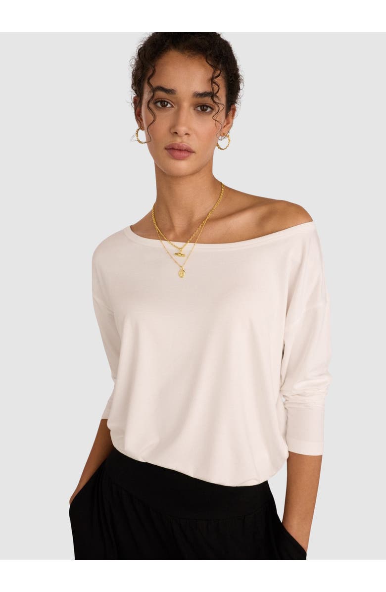 Baukjen Lizzie Relaxed Off The Shoulder Top, Main, color, Pure White