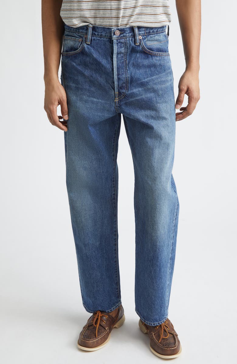VISVIM Social Sculpture 01 Distressed Wide Leg Jeans, Main, color, Dmgd-46