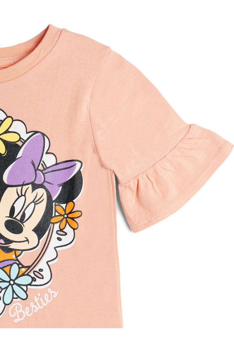 Minnie Mouse T-Shirt and Chambray Shorts Set, Alternate, color, Peach Minnie Daisy