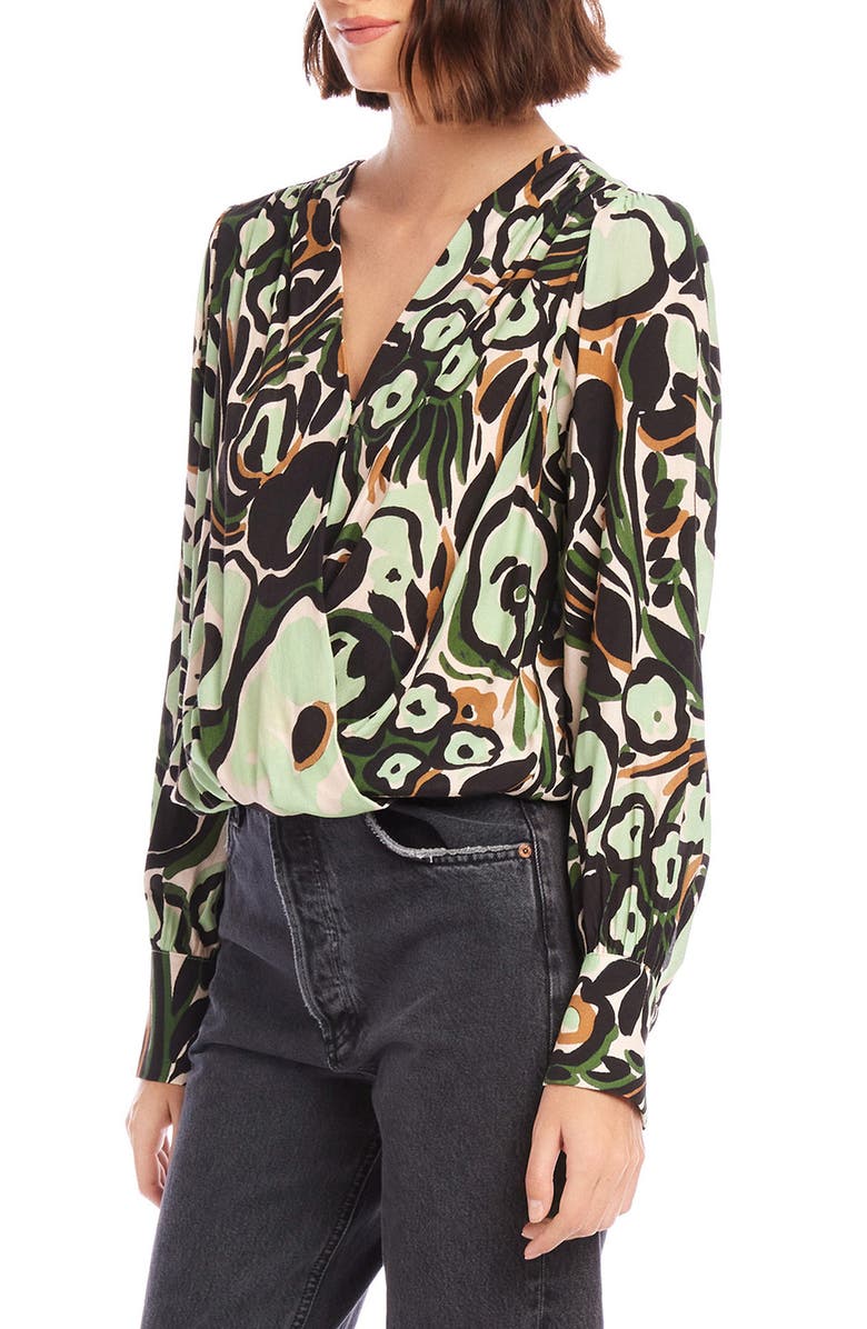 FIFTEEN TWENTY Ines Floral Drape Front Top, Alternate, color, 