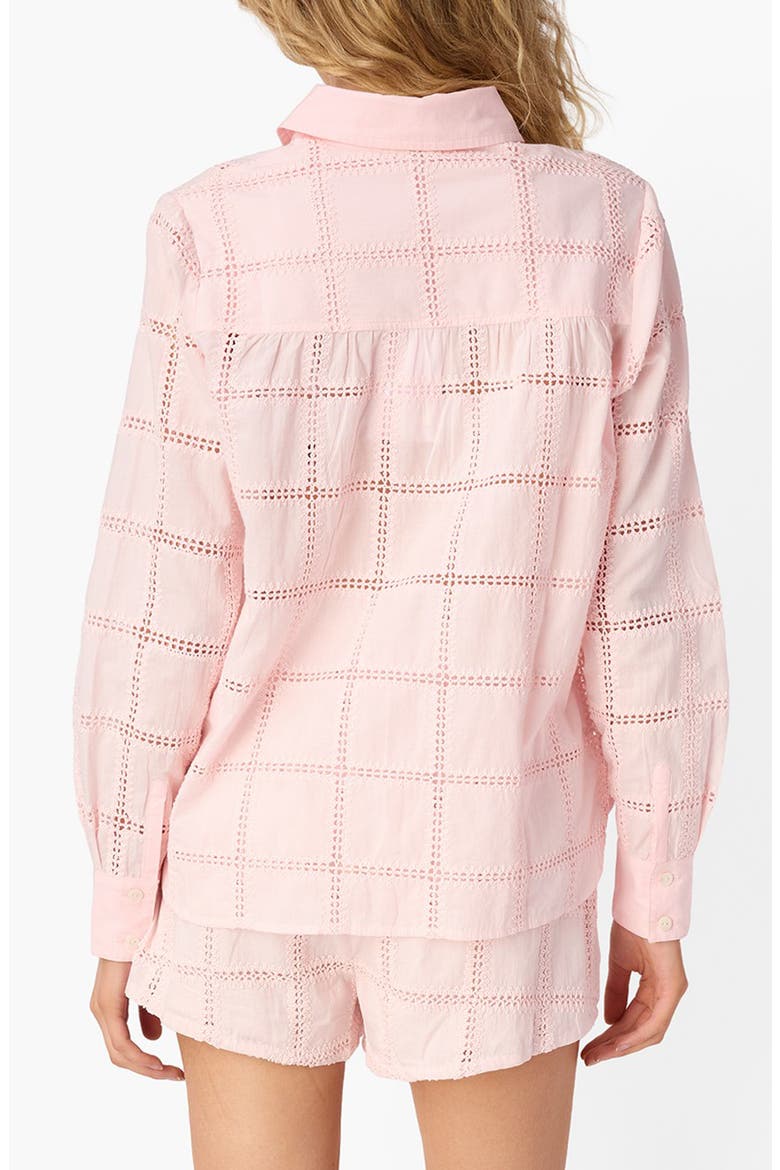 Tomei Embroidered Eyelet Button-Up Shirt, Alternate, color, DOGWOOD