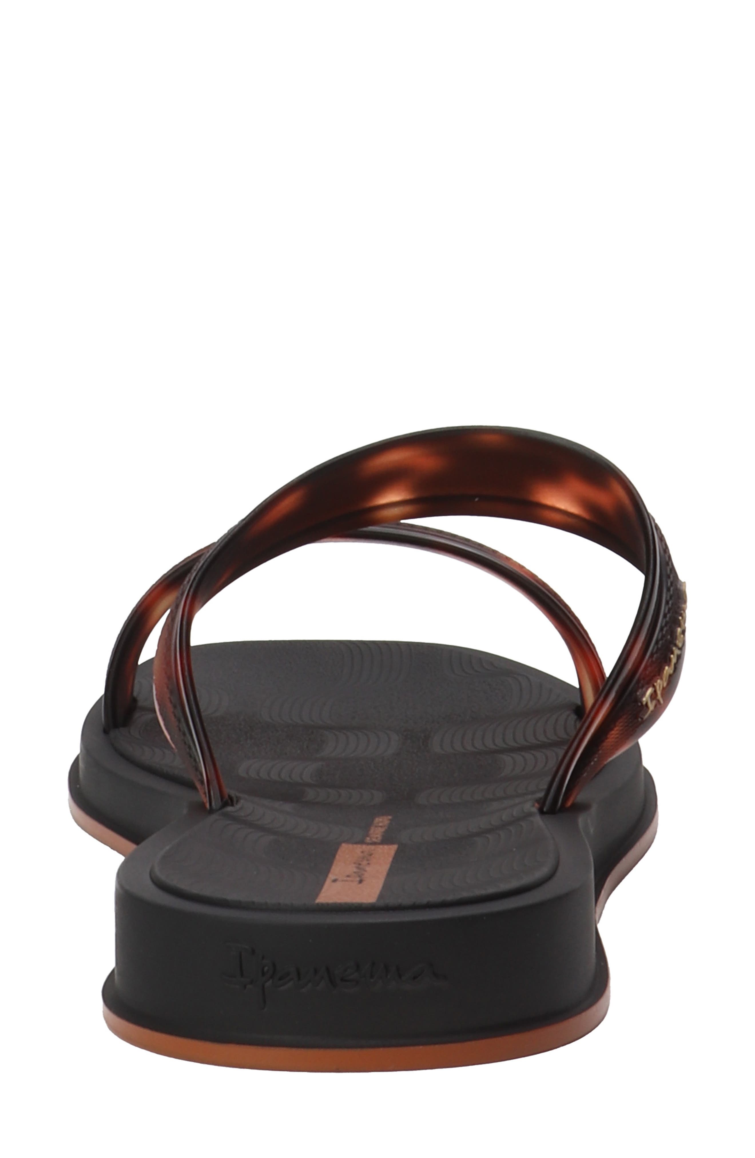 Glow Trendy Slide Sandal, Alternate, color, BLACK/ TURTLE/ BROWN