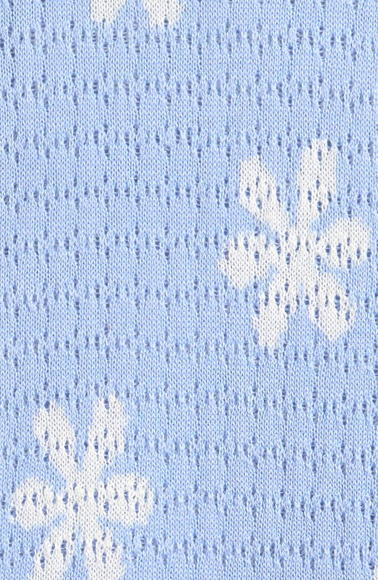 Freshman Kids' Daisy Open Stitch Cotton Blend Dress, Alternate, color, Blue White Daisy