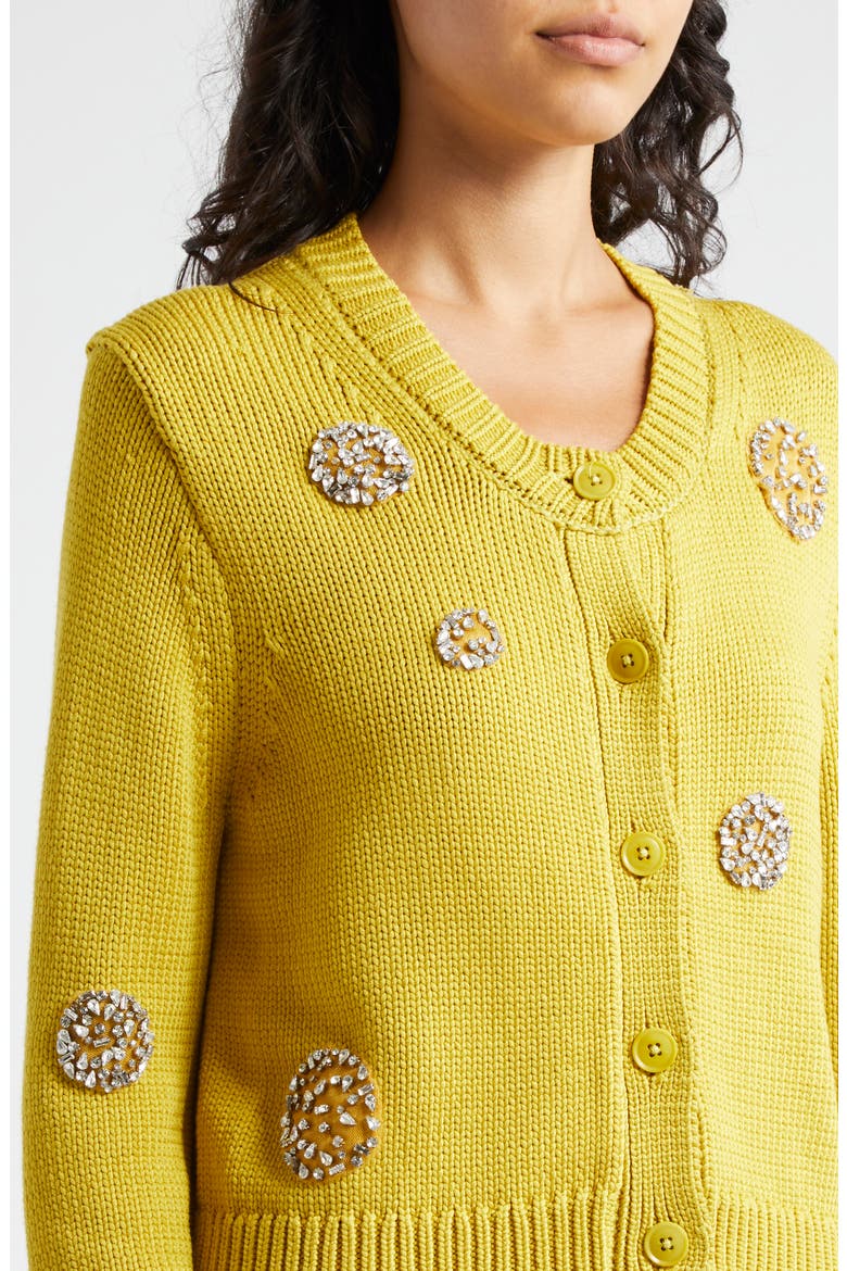 Piera Rhinestone Detail Cardigan, Alternate, color, PEAR