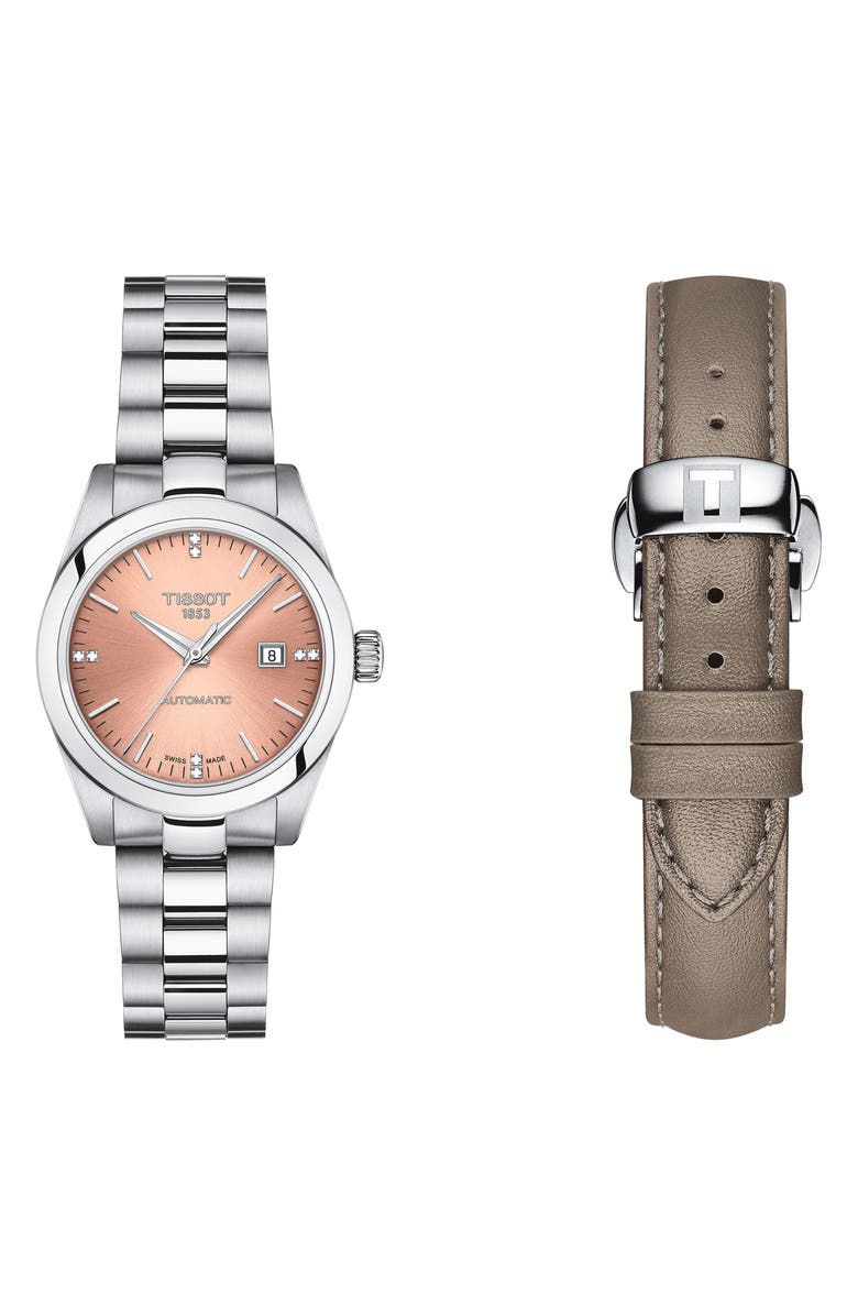 Tissot T-My Lady Automatic Bracelet Watch & Leather Strap Gift Set, 29mm, Alternate, color, 
