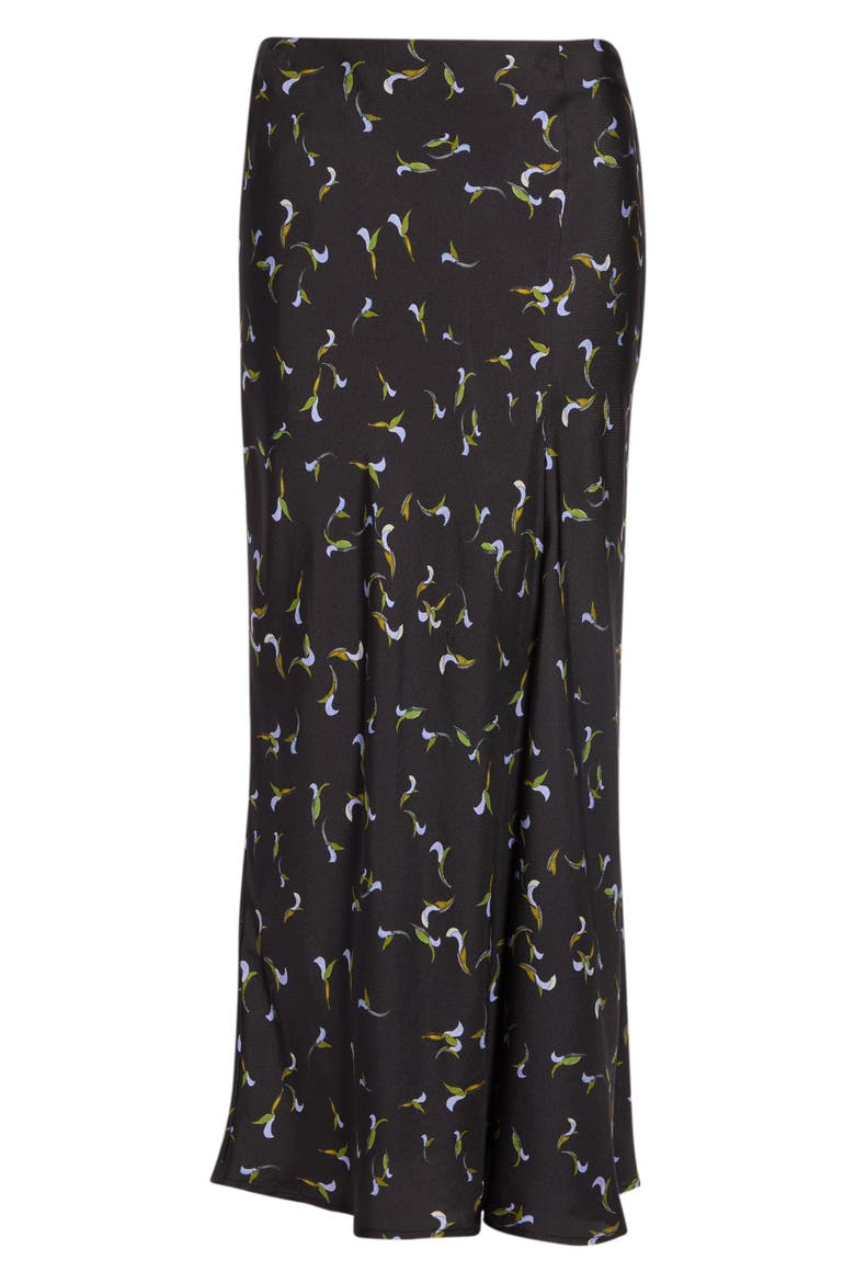 Casey Print Silk Skirt, Alternate, color, BLACK BOTANICAL