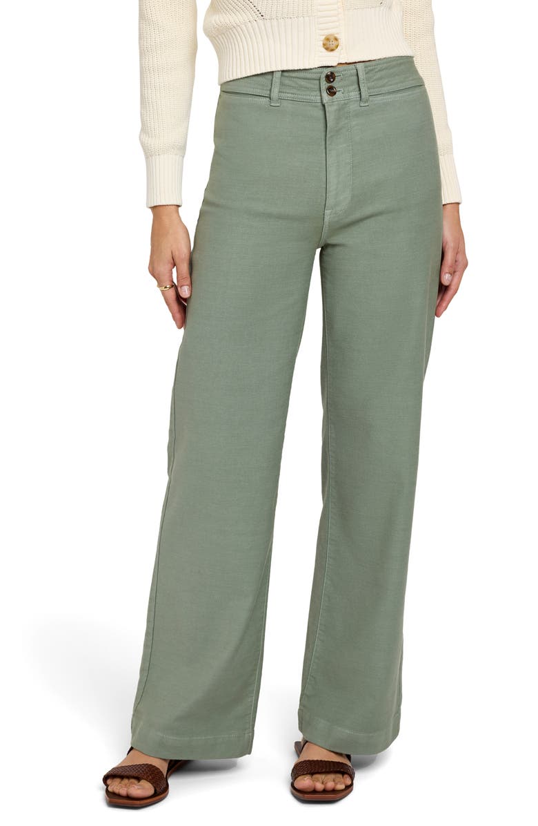 Faherty Harbor Stretch Terry Wide Leg Pants, Main, color, Coastal Sage