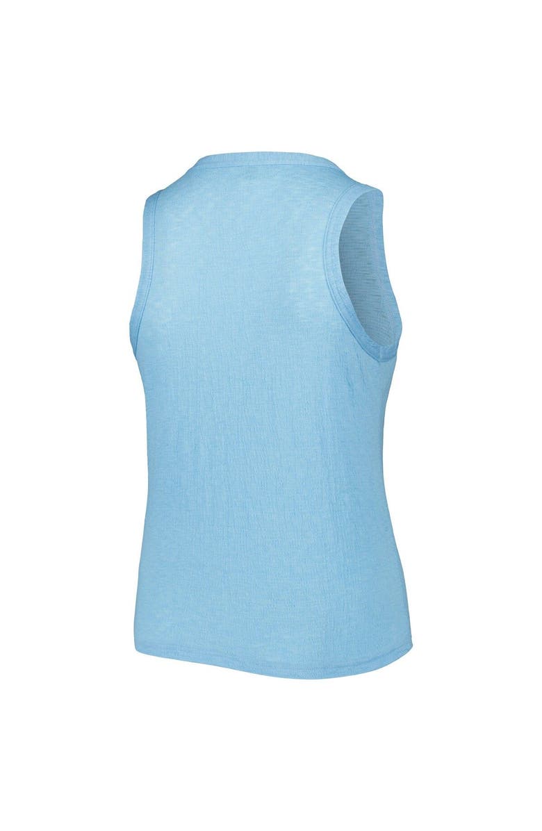 SOFT AS A GRAPE Women's Soft as a Grape Light Blue New York Mets Plus Size High Neck Tri-Blend Tank Top, Alternate, color, Light Blue