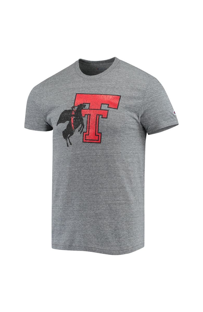 Champion Men's Champion Heathered Charcoal Texas Tech Red Raiders Vault Logo Tri-Blend T-Shirt, Alternate, color, 