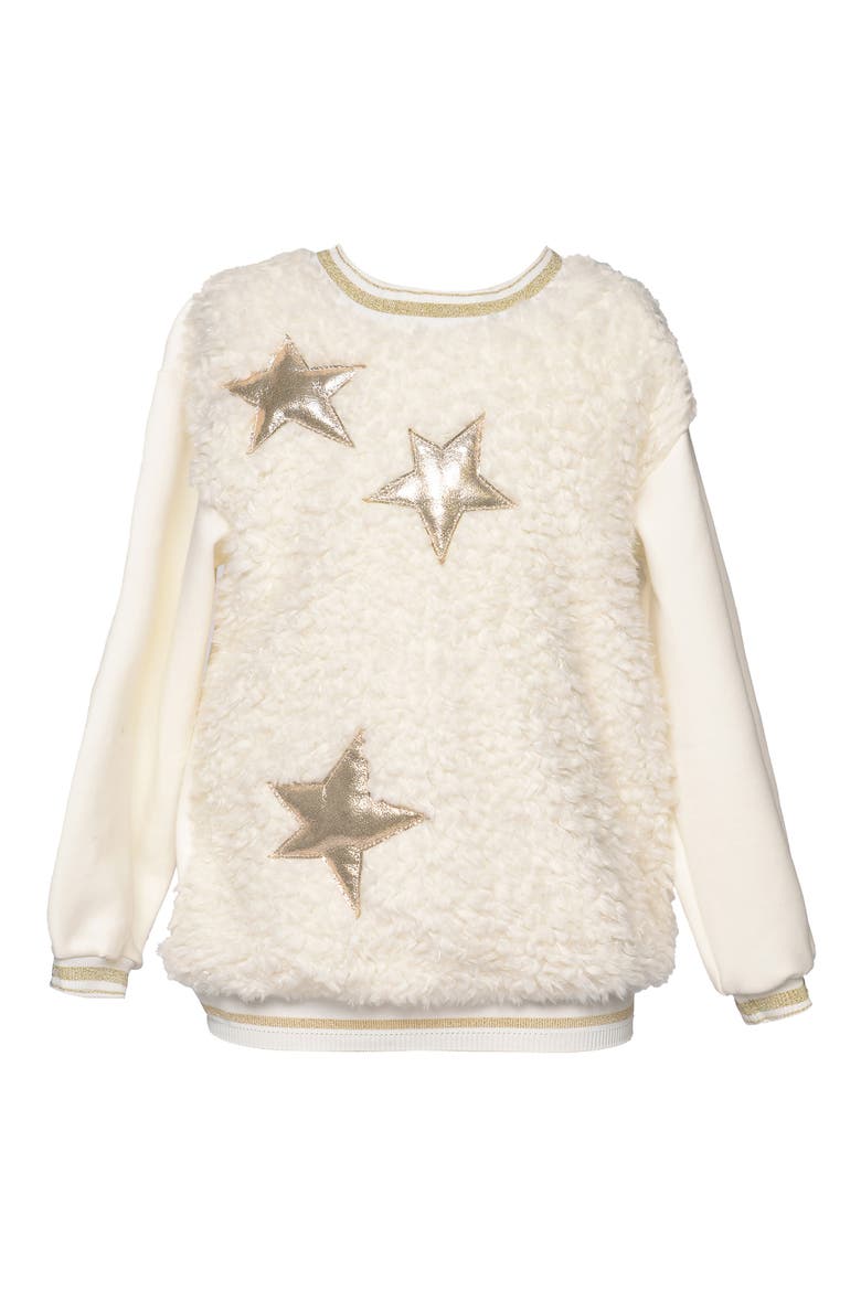Kids' Faux Fur Front Tunic Sweater, Main, color, IVORY