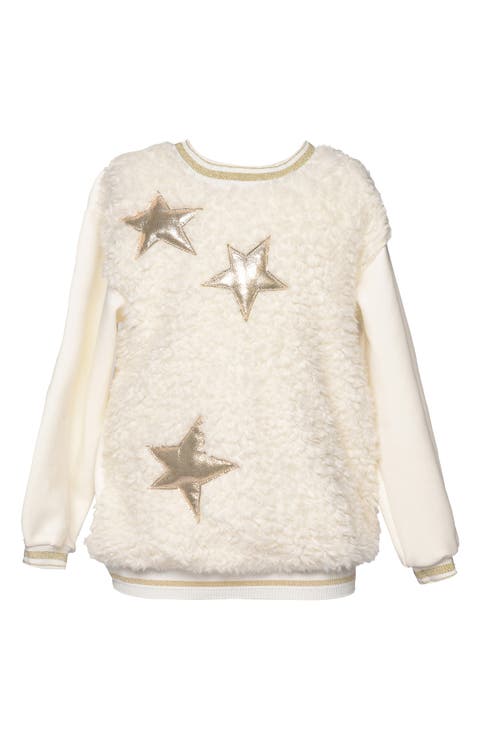 Kids' Faux Fur Front Tunic Sweater