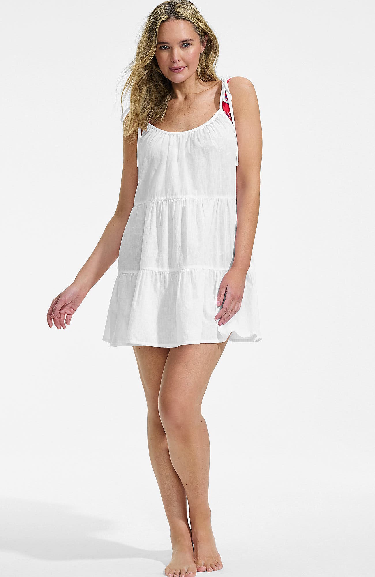 New Tiered Cover Up Mini Dress - image 3