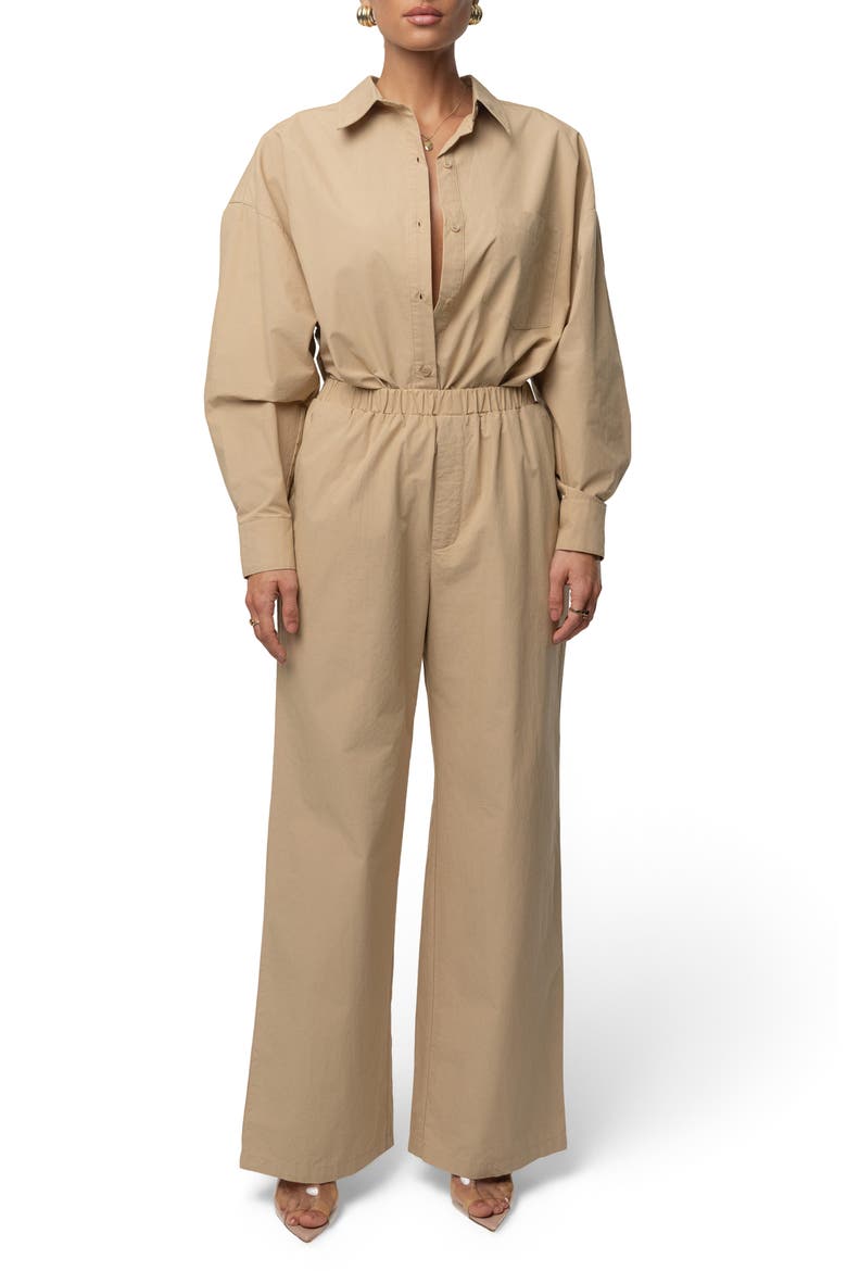 Leon Pleated Wide Leg Pants, Alternate, color, BEIGE