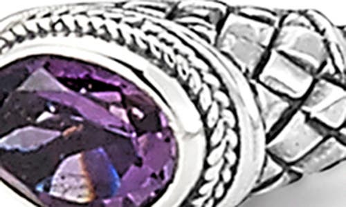 Samuel B. Sterling Silver Oval Stone Bangle In Purple