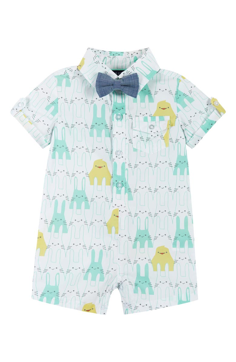 Andy & Evan Print Woven Cotton Romper, Main, color, 