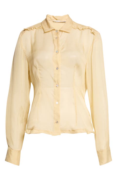 Eralda Sheer Silk Button-Up Shirt