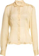 Paloma Wool Eralda Sheer Silk Button-Up Shirt