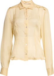 Paloma Wool Eralda Sheer Silk Button-Up Shirt