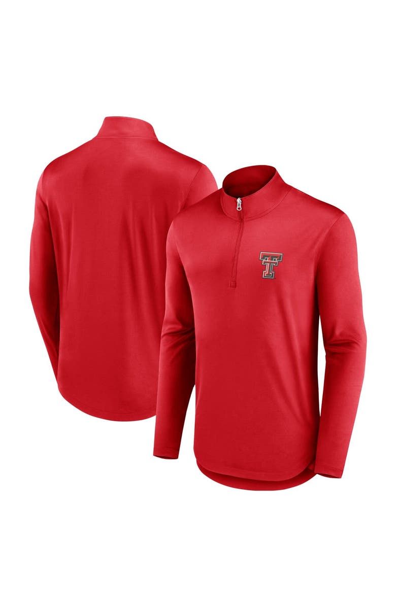 FANATICS Men's Fanatics Branded Red Texas Tech Red Raiders Quarterback Mock Neck Quarter-Zip Top, Alternate, color, Red