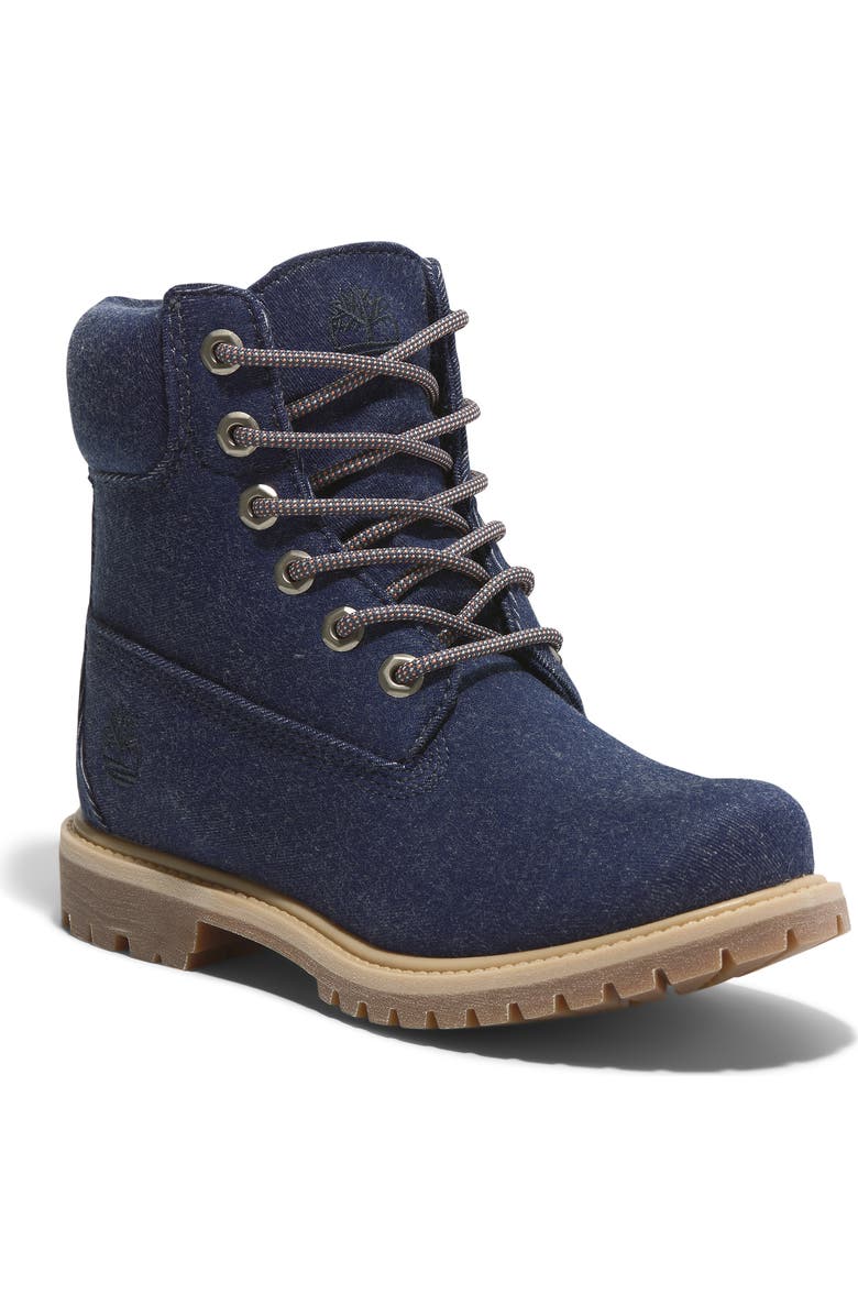Timberland Premium Water Resistant Boot, Main, color, Dark Blue Canvas