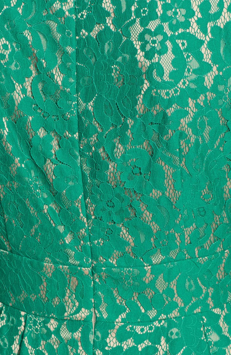 Eliza J Short Sleeve Lace Fit & Flare Dress, Alternate, color,