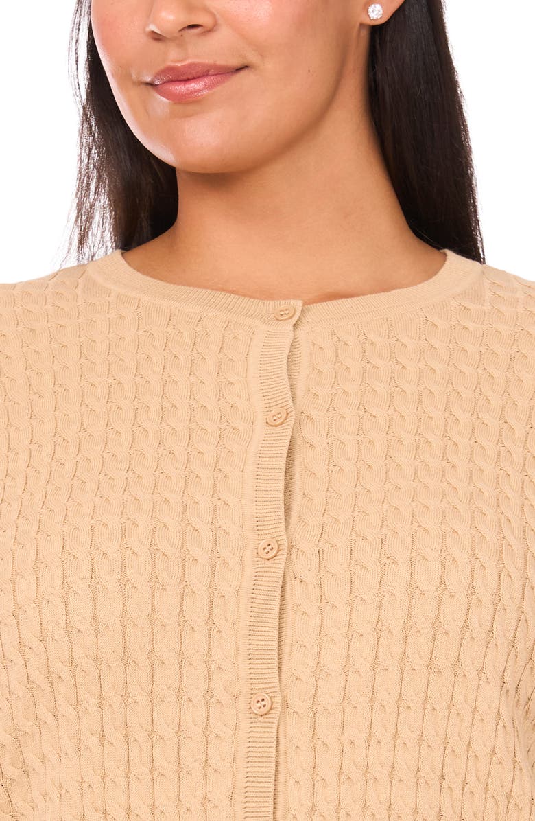 Halogen<sup>®</sup> Cable Stitch Cardigan, Alternate, color, Nomad Camel