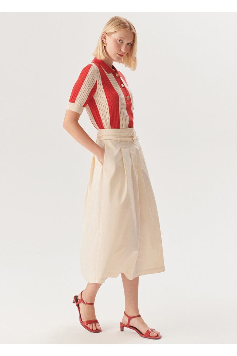 Evelynn Midi Skirt, Alternate, color, Ecru