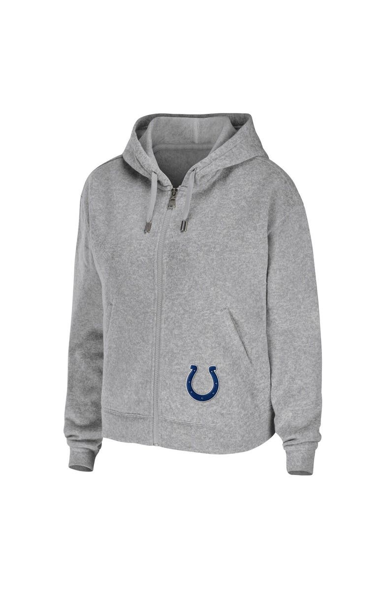 WEAR by Erin Andrews Women's WEAR by Erin Andrews Heathered Gray Indianapolis Colts Team Full-Zip Hoodie, Alternate, color, Heather Gray