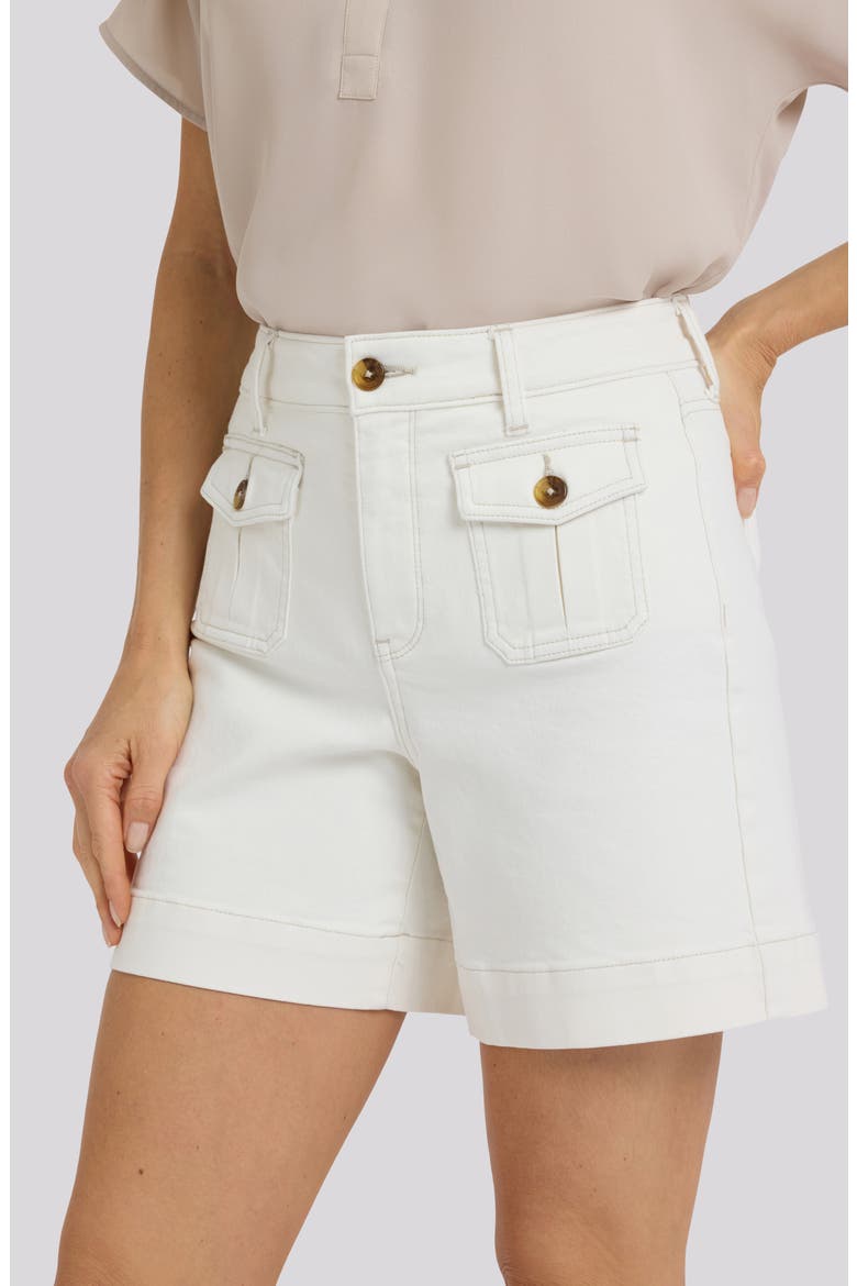 Berkyn Patch Pocket High Waist Denim Shorts, Alternate, color, VINTAGE WHITE