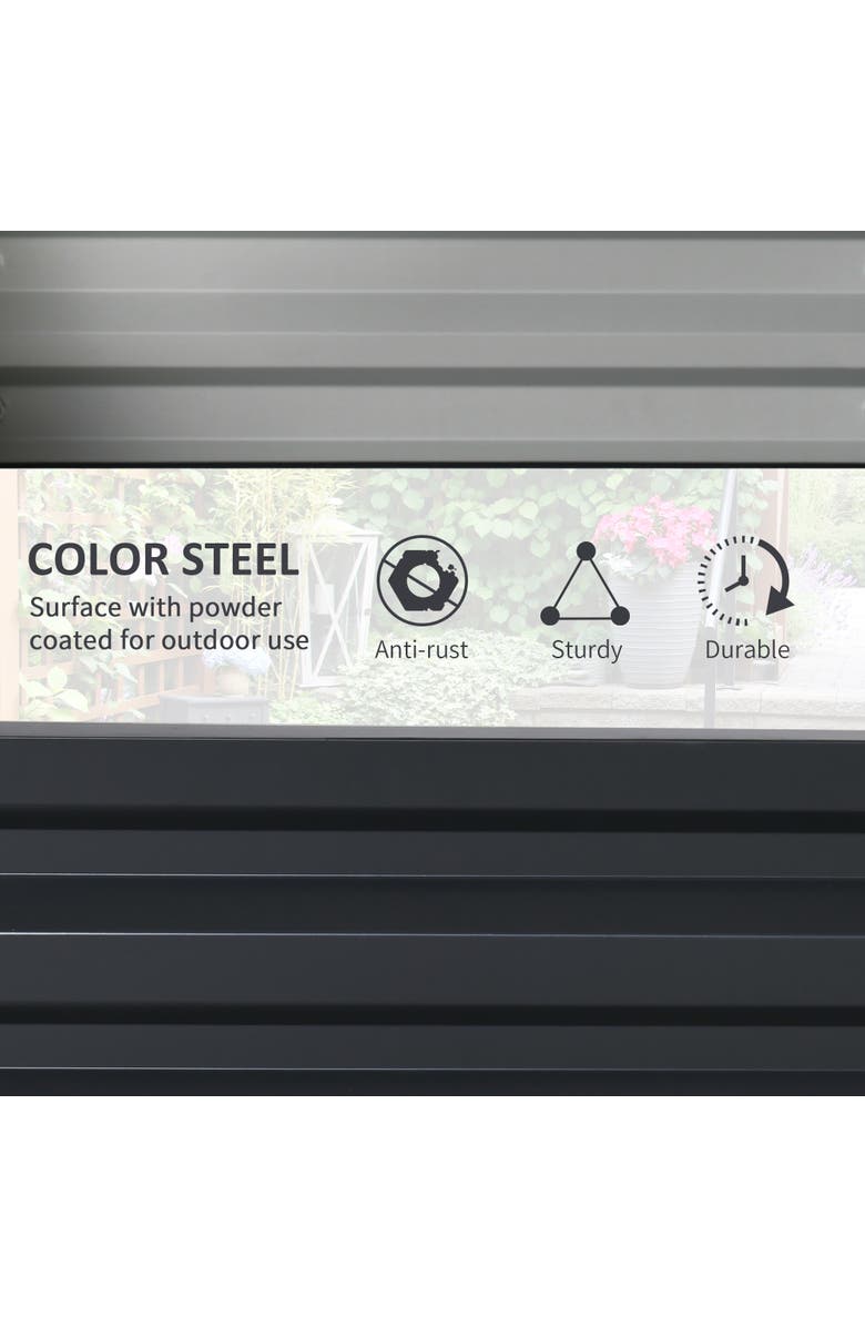 Outsunny Raised,Metal for Growing Vegetables, Flowers, Herbs, Succulents Garden Bed, Alternate, color, Grey