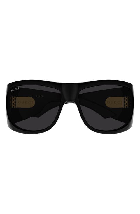 66mm Oversize Geometric Sunglasses