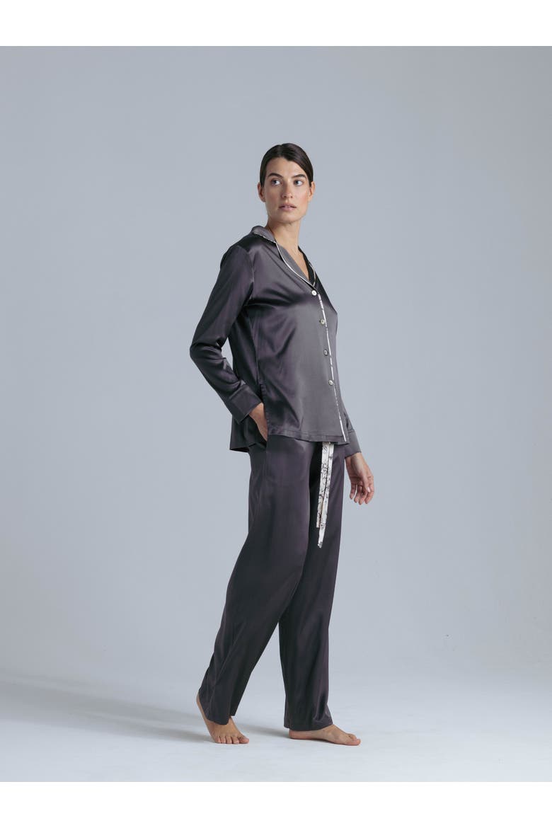 Silk Sleep Shirt, Alternate, color, Magic Grey