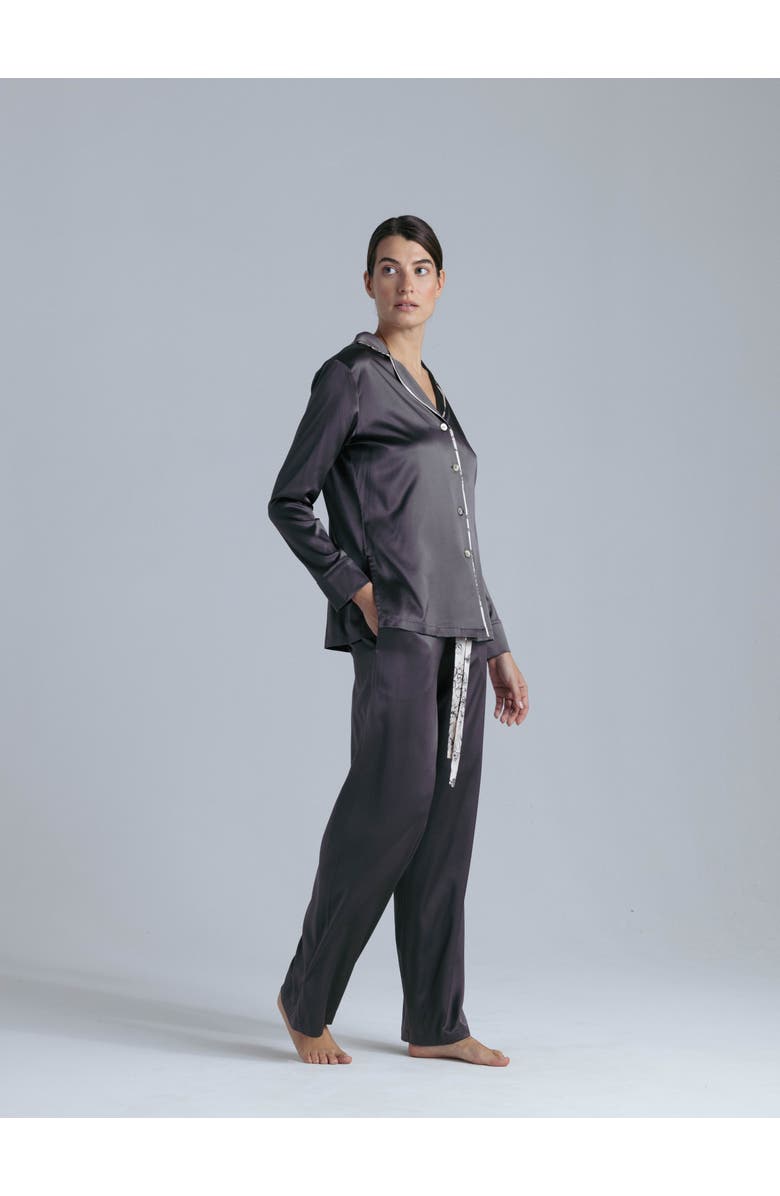 Alas Silk Sleep Shirt, Alternate, color, Magic Grey