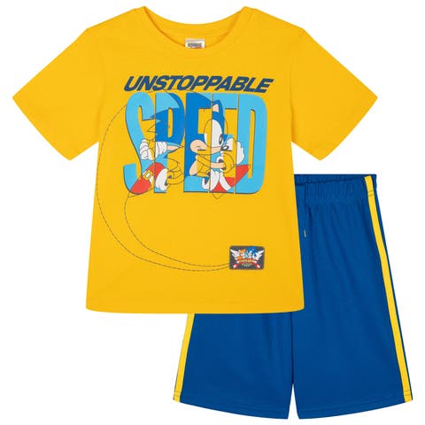 Sonic the Hedgehog Boys' Athletic 2-Piece Tee and Shorts Set (Toddler, Little Kid & Big Kid)