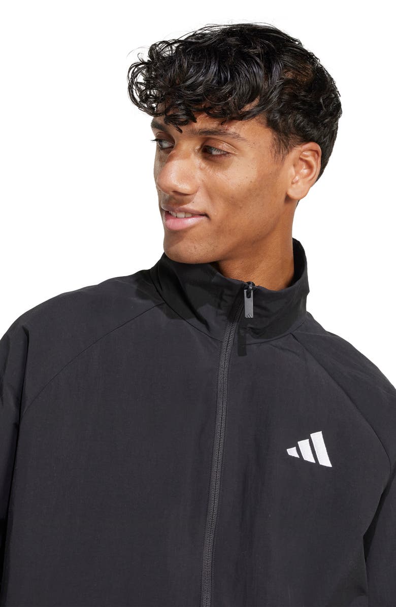 adidas Essential Logo Windbreaker, Alternate, color, Black/ White
