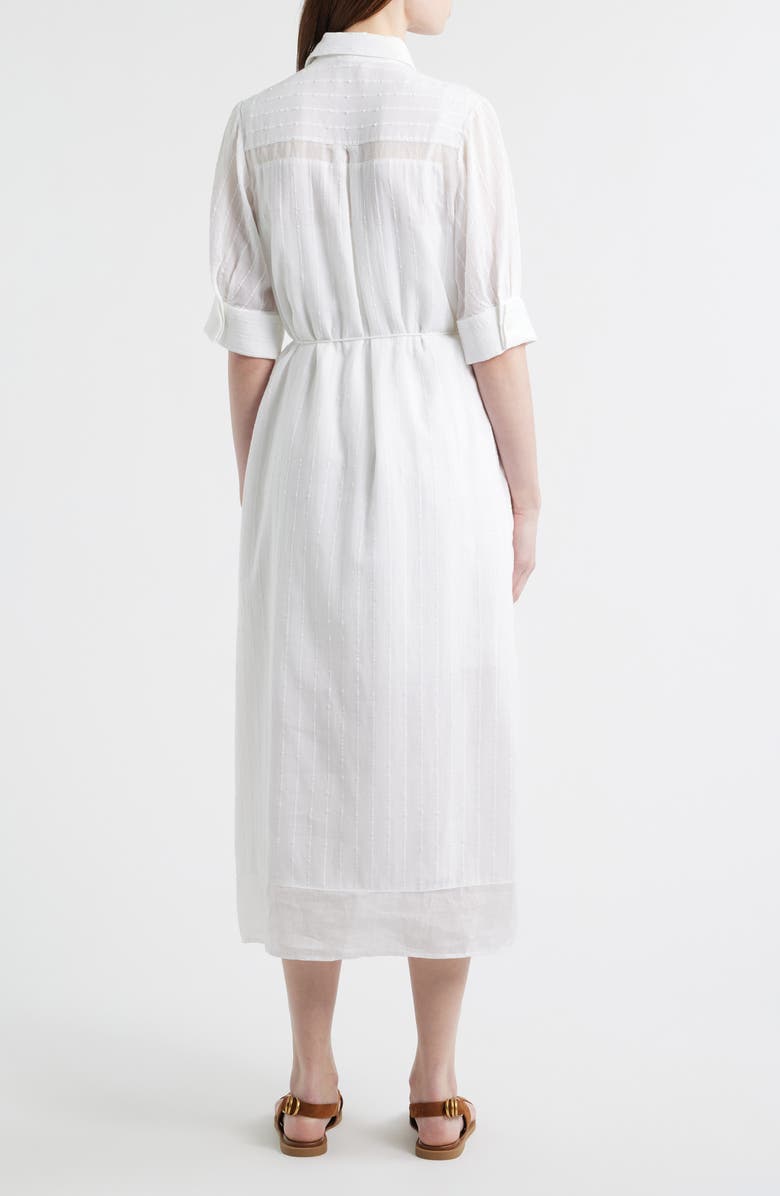 rag & bone Lucy Texture Stripe Shirtdress, Alternate, color, White
