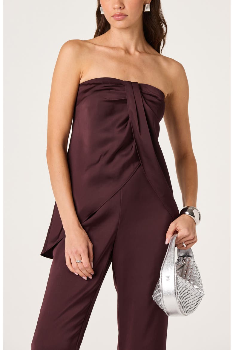Keona Strapless Twisted Front Top, Alternate, color, RAISIN