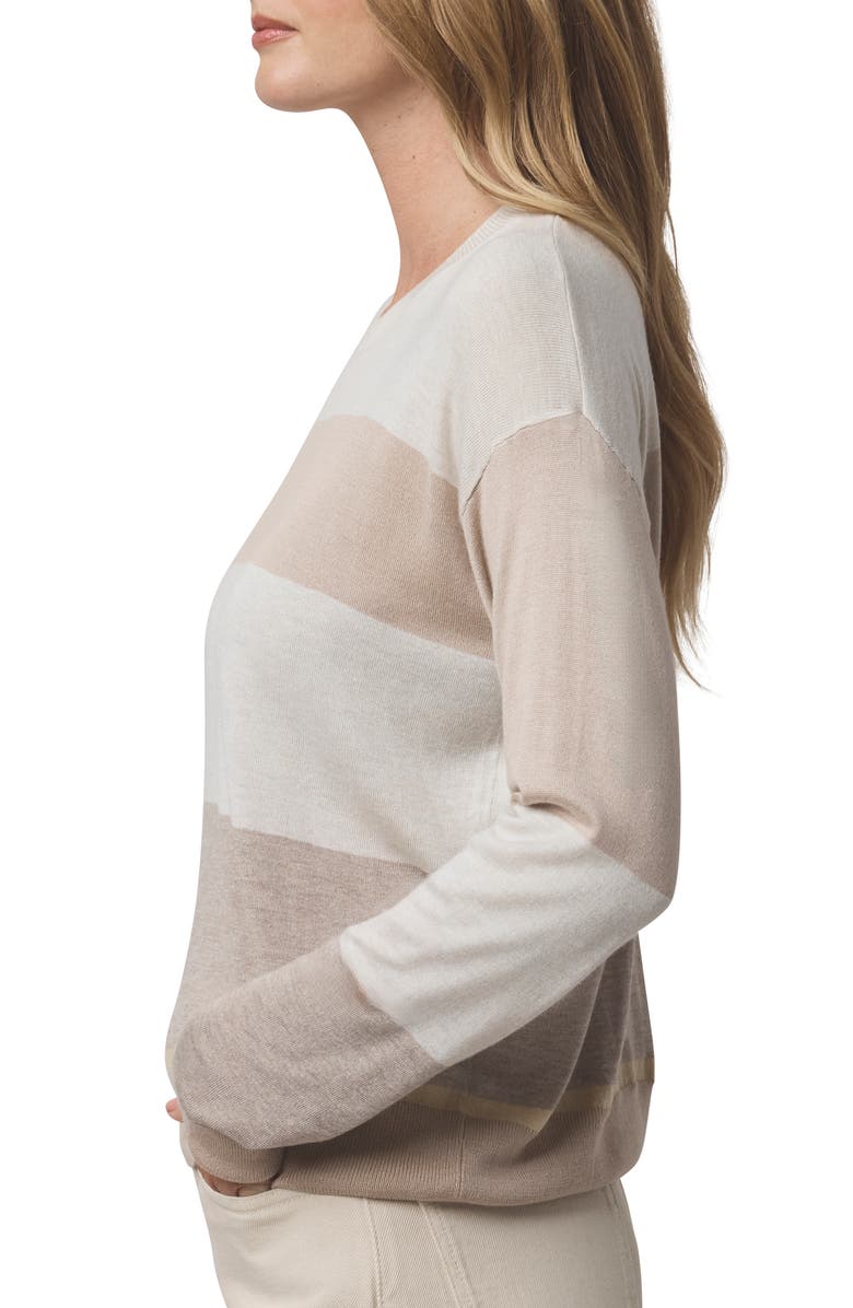 Splendid Georgie Stripe Sweater, Alternate, color, Pale Oak/ Camel