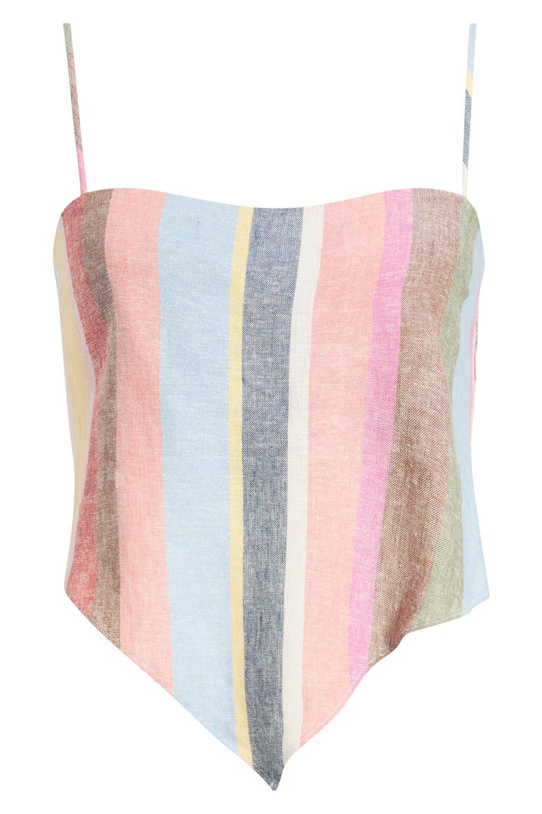 Rio Stripe Linen Blend Handkerchief Top, Alternate, color, SUMMER STRIPE