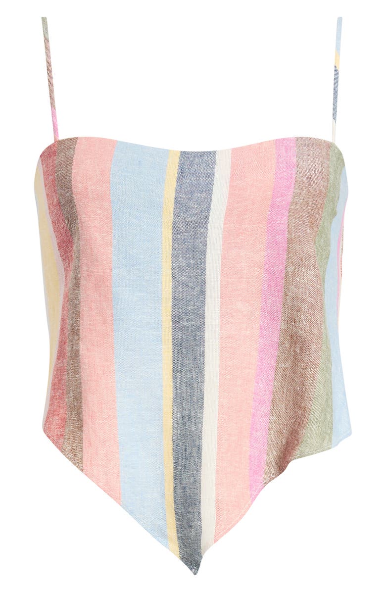 WAYF Rio Stripe Linen Blend Handkerchief Top, Alternate, color, 